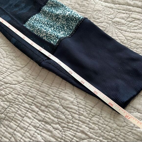 Lululemon Sashiko Blue Camo Patchwork Wunder Under Leggings 6 - Picture 7 of 8